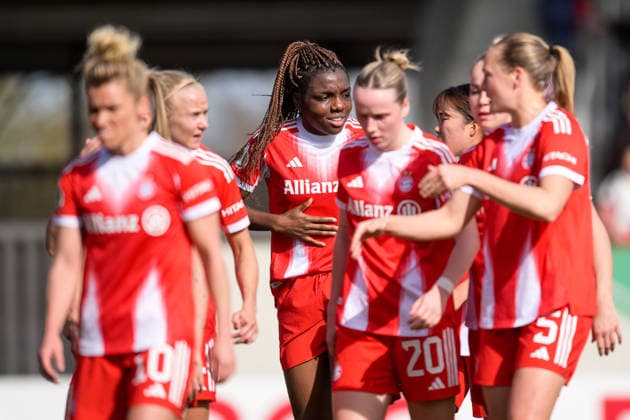 Fußball, DFB Pokal der Frauen, 20260406, FC Bayern München - SGS Essen. Im Bild Tor 3:0 Torjubel Jubel bejubelt Tor. München FC Bayern Campus Bayern Deutschland Copyright: Passion2Press MarkusxFischerx