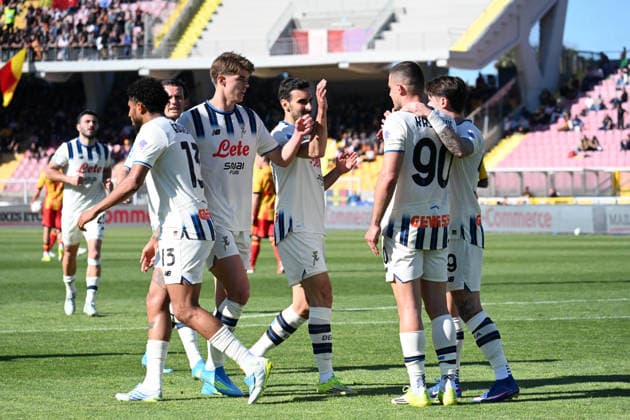 Nikola Krstovic (Atalanta BC) celebrates after the goal during US Lecce vs Atalanta BC, Italian soccer Serie A match in Lecce, Italy, April 06 2026  Copyright: xPasqualexGolia IPAxSportx xipa-agency.netx xx IPA_73788153 IPA_Agency_IPA73788153