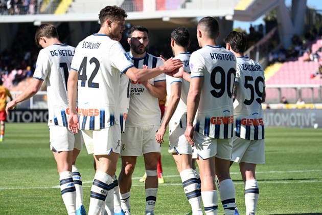 Nikola Krstovic (Atalanta BC) celebrates after the goal during US Lecce vs Atalanta BC, Italian soccer Serie A match in Lecce, Italy, April 06 2026  Copyright: xPasqualexGolia IPAxSportx xipa-agency.netx xx IPA_73788154 IPA_Agency_IPA73788154