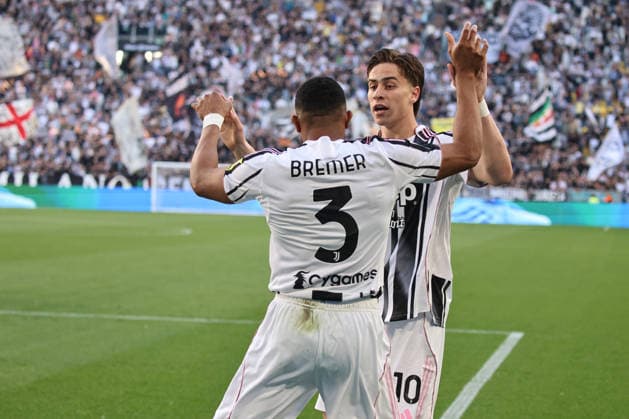 Kenan Yildiz (Juventus FC) celebrates the goal of Gleison Bremer (Juventus FC) during Juventus FC vs Genoa CFC, Italian soccer Serie A match in Turin, Italy, April 06 2026  Copyright: xClaudioxBenedetto IPAxSportx xipa-agency.netx xx IPA_73792579 IPA_Agency_IPA73792579