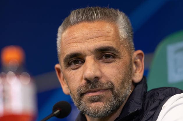 April 6, 2026, Lisbon, Lisbon, Portugal: Sporting head coach from Portugal RUI BORGES during the press conference, PK, Pressekonferenz before the UEFA Champions League between Sporting and Arsenal at Estadio Jose de Alvalade Soccer 2026: Pre-Game Press Conference  - ZUMAs359 20260406_zsp_s359_018 Copyright: xAlexandrexdexSousax