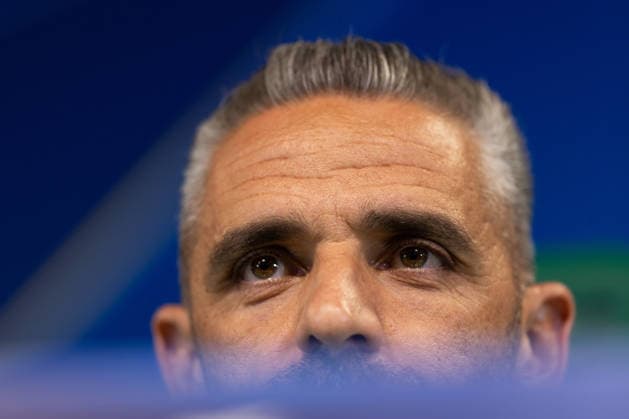 April 6, 2026, Lisbon, Lisbon, Portugal: Sporting head coach from Portugal RUI BORGES during the press conference, PK, Pressekonferenz before the UEFA Champions League between Sporting and Arsenal at Estadio Jose de Alvalade Soccer 2026: Pre-Game Press Conference  - ZUMAs359 20260406_zsp_s359_020 Copyright: xAlexandrexdexSousax