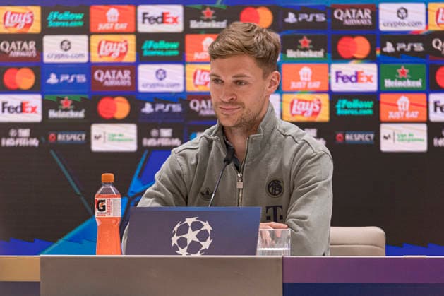 Bayern Munich press conference, PK, Pressekonferenz prior UEFA Champions League 2025 26 Quarter-Final First Leg MADRID, SPAIN - APRIL 6: Joshua Kimmich, of Bayern Munich, is seen Santiago Bernabeu stadium ahead of the UEFA Champions League 2025 26 Quarter-Final First Leg against Real Madrid CF at estadio Santiago BernabÃ u on April 6, 2026 in Madrid, Spain. Valdebebas Ciudad Real Madrid Madrid Spain Madrid Madrid Spain Copyright: xAlejandroxMatiasx