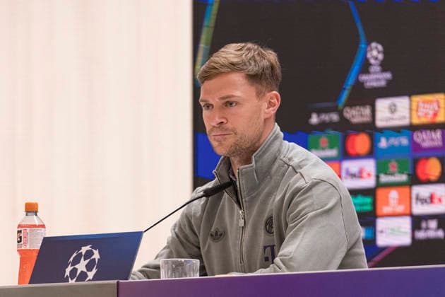 Bayern Munich press conference, PK, Pressekonferenz prior UEFA Champions League 2025 26 Quarter-Final First Leg MADRID, SPAIN - APRIL 6: Joshua Kimmich, of Bayern Munich, is seen Santiago Bernabeu stadium ahead of the UEFA Champions League 2025 26 Quarter-Final First Leg against Real Madrid CF at estadio Santiago BernabÃ u on April 6, 2026 in Madrid, Spain. Valdebebas Ciudad Real Madrid Madrid Spain Madrid Madrid Spain Copyright: xAlejandroxMatiasx