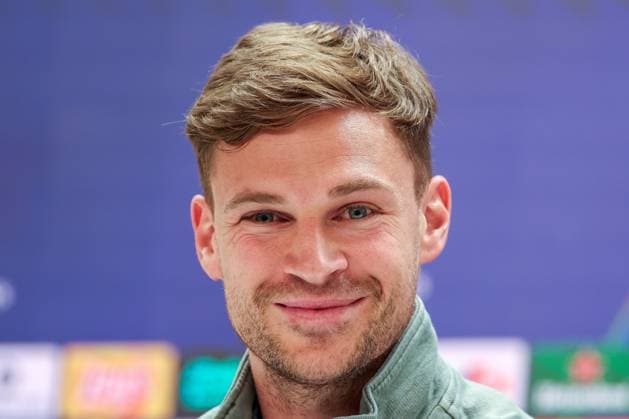 Joshua Kimmich 6 (FC Bayern Muenchen) laechelt, Pressekonferenz, FC Bayern Muenchen, Fussball, Maenner, UEFA Champions League, Saison 2025 2026, Pressekonferenz vor dem Viertelfinal-Hinspiel (Quarter Finals 1st Leg) gegen Real Madrid, 06.04.2026 Madrid Madrid Spanien