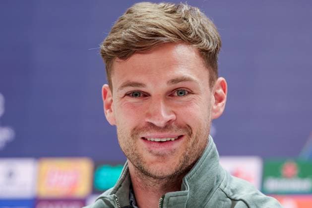 Joshua Kimmich 6 (FC Bayern Muenchen) laechelt, Pressekonferenz, FC Bayern Muenchen, Fussball, Maenner, UEFA Champions League, Saison 2025 2026, Pressekonferenz vor dem Viertelfinal-Hinspiel (Quarter Finals 1st Leg) gegen Real Madrid, 06.04.2026 Madrid Madrid Spanien