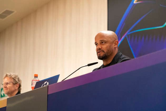 Bayern Munich press conference, PK, Pressekonferenz prior UEFA Champions League 2025 26 Quarter-Final First Leg MADRID, SPAIN - APRIL 6: Vicent Kompany, head coach of Bayern Munich, is seen during the press conference ahead of the UEFA Champions League 2025 26 Quarter-Final First Leg against Real Madrid CF at Santiago Bernabeu stadium on April 6, 2026 in Madrid, Spain. Valdebebas Ciudad Real Madrid Madrid Spain Madrid Madrid Spain Copyright: xALEJANDROxMATIASx