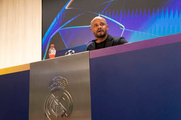 Bayern Munich press conference, PK, Pressekonferenz prior UEFA Champions League 2025 26 Quarter-Final First Leg MADRID, SPAIN - APRIL 6: Vicent Kompany, head coach of Bayern Munich, is seen during the press conference ahead of the UEFA Champions League 2025 26 Quarter-Final First Leg against Real Madrid CF at Santiago Bernabeu stadium on April 6, 2026 in Madrid, Spain. Valdebebas Ciudad Real Madrid Madrid Spain Madrid Madrid Spain Copyright: xALEJANDROxMATIASx