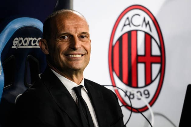 Massimiliano Allegri, head coach of AC Milan looks on during the Serie A 2025 2026 football match between SSC Napoli and AC Milan at Diego Armando Maradona stadium in Naples (Italy), April 6, 2026. andreaxstaccioli