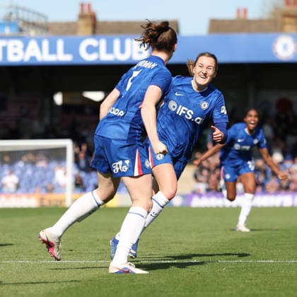 Veerle Buurman of Chelsea Women (5) scores a goal to make the score 2-1 during the Women s FA Cup Quarter Final match between Chelsea Women and Tottenham Hotspur Women at Kingsmeadow Stadium, Kingston, England on 6 April 2026. Copyright: xKenxSparksx 44810021
