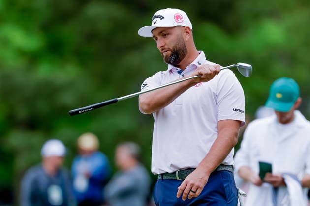 Masters Tournament - practice round Jon Rahm of Spain reacts on the seventh hole during a practice round for the 2026 Masters Tournament at the Augusta National Golf Club in Augusta, Georgia, USA, 06 April 2026. The Masters golf tournament begins 09 April 2026. AUGUSTA GEORGIA United States  Copyright: xERIKxS.xLESSERx