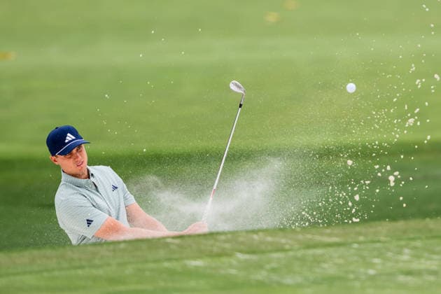 260406 Ludvig Aberg of Sweden during practice at the range prior to the 2026 Masters Golf Tournament on April 6, 2026 in Augusta. Photo: Petter Arvidson BILDBYRAN kod PA PA1190 golf masters bbeng the masters augusta Copyright: PETTERxARVIDSON BB260406PA052