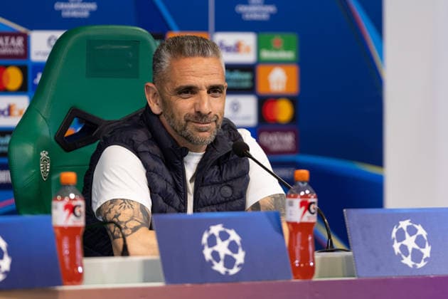 April 6, 2026, Lisbon, Lisbon, Portugal: Sporting head coach from Portugal RUI BORGES during the press conference, PK, Pressekonferenz before the UEFA Champions League between Sporting and Arsenal at Estadio Jose de Alvalade Lisbon Portugal - ZUMAs359 20260406_zsp_s359_104 Copyright: xAlexandrexdexSousax