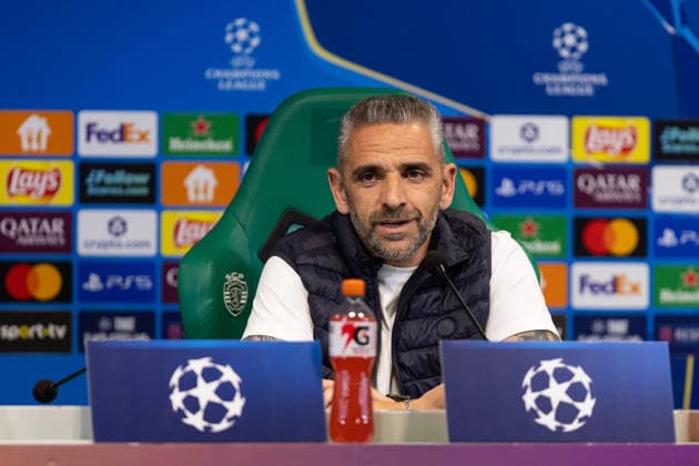 April 6, 2026, Lisbon, Lisbon, Portugal: Sporting head coach from Portugal RUI BORGES during the press conference, PK, Pressekonferenz before the UEFA Champions League between Sporting and Arsenal at Estadio Jose de Alvalade Lisbon Portugal - ZUMAs359 20260406_zsp_s359_108 Copyright: xAlexandrexdexSousax