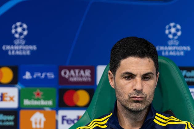 April 6, 2026, Lisbon, Lisbon, Portugal: Arsenal head coach from Spain MIKEL ARTETA during the press conference, PK, Pressekonferenz before the UEFA Champions League between Sporting and Arsenal at Estadio Jose de Alvalade Lisbon Portugal - ZUMAs359 20260406_zsp_s359_154 Copyright: xAlexandrexdexSousax