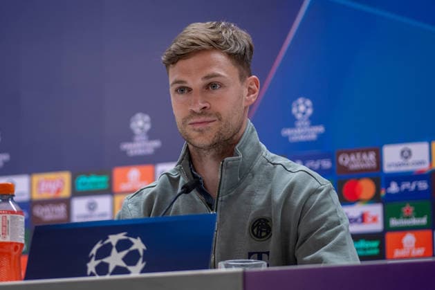 April 6, 2026, Madrid, Spain: Joshua Kimmich, FC Bayern Munich player attends a press conference, PK, Pressekonferenz ahead of the match between Real Madrid and FC Bayern Munich, which will take place on Tuesday, April 7, 2026, at the Santiago Bernabà u Stadium in the first leg of the UEFA Champions League quarterfinals. FC Bayern UCL Press Conference In Madrid - 06 Apr 2026 - ZUMAs197 20260406_aaa_s197_083 Copyright: xDavidxCanalesx