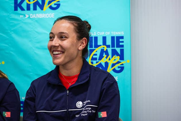 Billie Jean King Cup - Media Day For The Portuguese Team Matilde Jorge from the Portuguese National Tennis Team attends a press conference, PK, Pressekonferenz before the start of the Billie Jean King Cup at Clube de Tenis do Jamor in Lisbon, Portugal, on April 6, 2026. Lisbon Lisboa Portugal  Copyright: xMiguelxReisx originalFilename:reis-notitle260406_npQwM.jpg