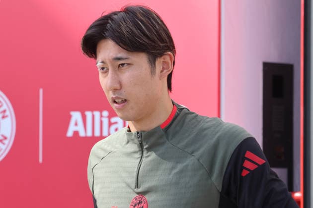 21 Hiroki Ito, Portraet, Portrait, Fussball Abschlusstraining vor UEFA Champions League Spiel Real Madrid CF - FC Bayern München 06.04.2026 Trainingsgelände, Säbenerstr. FOTO: Mladen Lackovic LakoPress