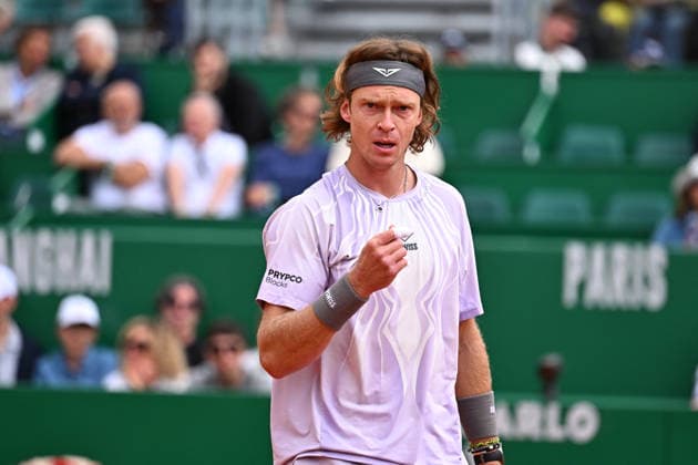 Rolex Monte-Carlo Masters - Men s Singles - Andrey Rublev Andrey Rublev (RUS) during his first round match at the 2026 Rolex Monte-Carlo Masters in Monte-Carlo, MONACO, on April 6th, 2026. Photo by Corinne Dubreuil ABACAPRESS.COM Monte Carlo Monaco  Copyright: xDubreuilxCorinne ABACAx
