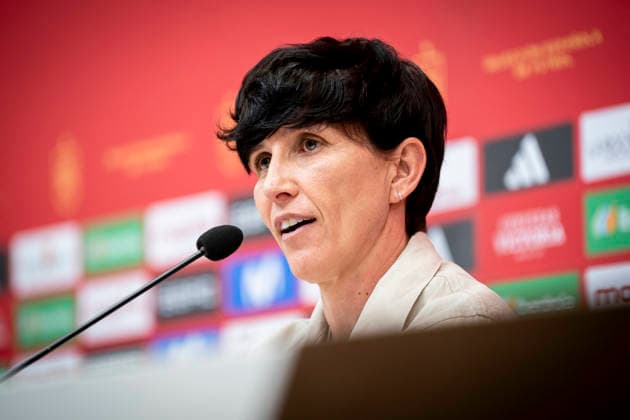 April 7, 2026, Las Rozas, Madrid, Spain: Sonia Bermudez, head coach of Spain, attends a press conference, PK, Pressekonferenz to announce the list of summoned players ahead the FIFA Women s World Cup 2027 football matches of Spain Team against England and Ukraine at Ciudad del Futbol on April 07, 2026, in Las Rozas, Madrid, Spain. Las Rozas Spain - ZUMAa181 20260407_zaa_a181_029 Copyright: xAngelxPerezxMecax