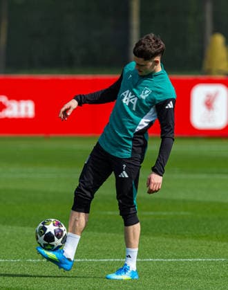 Football - UEFA Champions League - Quarter-FInal - 1st Leg - Paris Saint-Germain FC v Liverpool FC - MD-1 LIVERPOOL, ENGLAND - Tuesday, April 7, 2026: Liverpool s Florian Wirtz during a training session at the AXA Training Centre ahead of the UEFA Champions League Quarter-Final 1st Leg match between Paris Saint-Germain FC and Liverpool FC. (Photo by David Rawcliffe Propaganda) LIVERPOOL AXA Training Centre MERSEYSIDE ENGLAND  Copyright: xDavidxRawcliffex P2026-04-07-PSG_Liverpool_MD-1-3
