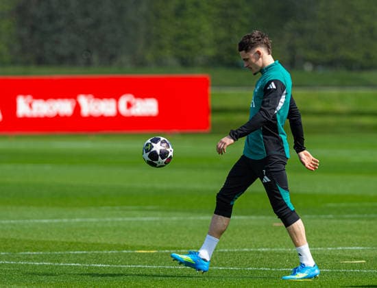 Football - UEFA Champions League - Quarter-FInal - 1st Leg - Paris Saint-Germain FC v Liverpool FC - MD-1 LIVERPOOL, ENGLAND - Tuesday, April 7, 2026: Liverpool s Florian Wirtz during a training session at the AXA Training Centre ahead of the UEFA Champions League Quarter-Final 1st Leg match between Paris Saint-Germain FC and Liverpool FC. (Photo by David Rawcliffe Propaganda) LIVERPOOL AXA Training Centre MERSEYSIDE ENGLAND  Copyright: xDavidxRawcliffex P2026-04-07-PSG_Liverpool_MD-1-30