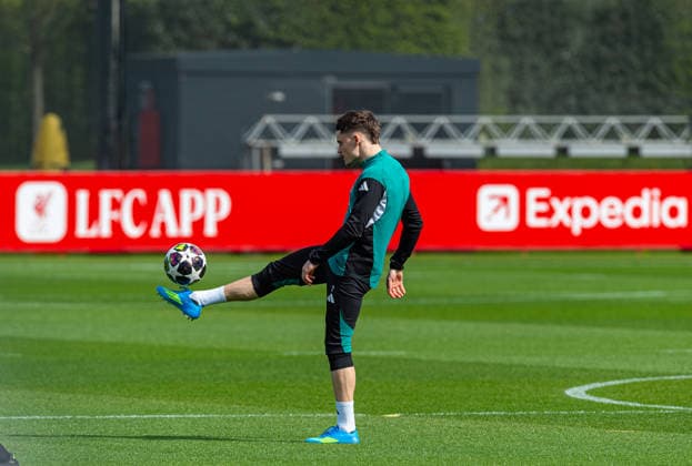 Football - UEFA Champions League - Quarter-FInal - 1st Leg - Paris Saint-Germain FC v Liverpool FC - MD-1 LIVERPOOL, ENGLAND - Tuesday, April 7, 2026: Liverpool s Florian Wirtz during a training session at the AXA Training Centre ahead of the UEFA Champions League Quarter-Final 1st Leg match between Paris Saint-Germain FC and Liverpool FC. (Photo by David Rawcliffe Propaganda) LIVERPOOL AXA Training Centre MERSEYSIDE ENGLAND  Copyright: xDavidxRawcliffex P2026-04-07-PSG_Liverpool_MD-1-32