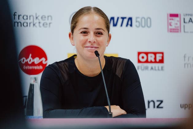 TENNIS - WTA, Tennis Damen Upper Austria Ladies Linz LINZ,AUSTRIA,07.APR.26 - TENNIS - WTA Tour, Upper Austria Ladies Linz. Image shows Jelena Ostapenko (LVA) during an interview.  GEPAxpictures xAlexanderxSolc