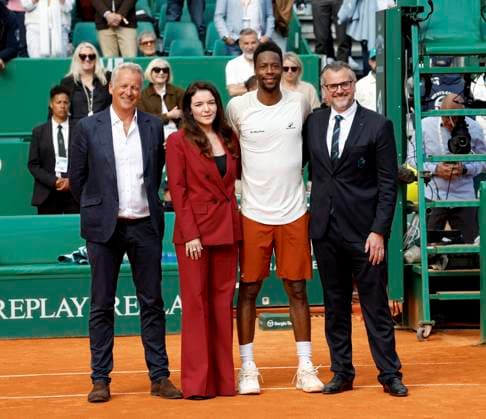 Monte-Carlo Rolex Master Tennis PHOTOPQR NICE MATIN Dylan Meiffret ; Roquebrune Cap-Martin ; 07 04 2026 ; 119e edition du Rolex Monte-Carlo Masters de Tennis. Matchs du 4e jour. ICI : match entre le francais Gael Monfils et le kazakhstanais Alexander bublik Rolex Monte-Carlo Masters at Monte-Carlo Country Club on April 7, 2026 in Monte-Carlo.