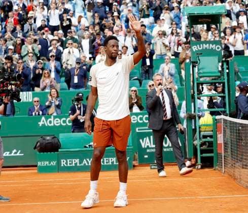 Monte-Carlo Rolex Master Tennis PHOTOPQR NICE MATIN Dylan Meiffret ; Roquebrune Cap-Martin ; 07 04 2026 ; 119e edition du Rolex Monte-Carlo Masters de Tennis. Matchs du 4e jour. ICI : match entre le francais Gael Monfils et le kazakhstanais Alexander bublik ICI : Gael Monfils pour son dernier match a Monte-Carlo Rolex Monte-Carlo Masters at Monte-Carlo Country Club on April 7, 2026 in Monte-Carlo.
