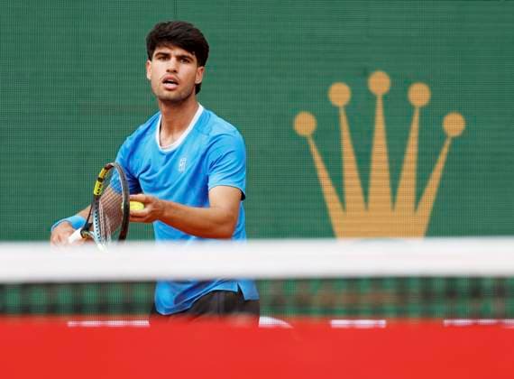 Monte-Carlo Rolex Master Tennis PHOTOPQR NICE MATIN Dylan Meiffret ; Roquebrune Cap-Martin ; 07 04 2026 ; 119e edition du Rolex Monte-Carlo Masters de Tennis. Matchs du 4e jour. ICI : match entre l espagnol Carlos Alcaraz et l argentin Sebastian Baez. L espagnol remporte le match. ICI : Carlos Alcaraz Rolex Monte-Carlo Masters at Monte-Carlo Country Club on April 7, 2026 in Monte-Carlo.