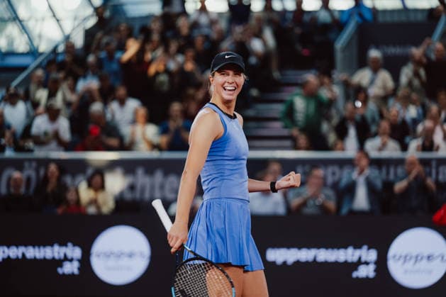 TENNIS - WTA, Tennis Damen Upper Austria Ladies Linz LINZ,AUSTRIA,07.APR.26 - TENNIS - WTA Tour, Upper Austria Ladies Linz. Image shows the rejoicing of Lilli Tagger (AUT).  GEPAxpictures xAlexanderxSolc