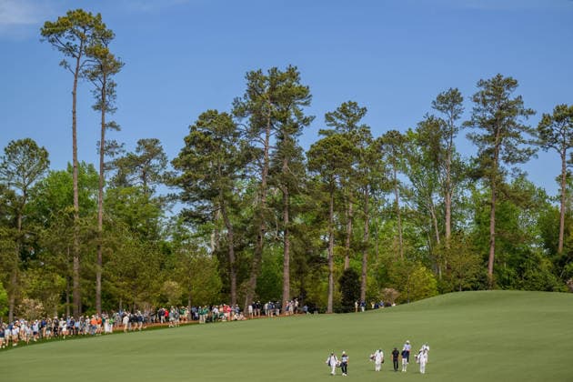 260407 Kristoffer Reitan of Norway and Viktor Hovland of Norway during a practice round prior to the 2026 Masters Golf Tournament on April 7, 2026 in Augusta. Photo: Petter Arvidson BILDBYRAN kod PA PA1191 golf masters bbeng the masters augusta norge Copyright: PETTERxARVIDSON BB260407PA005