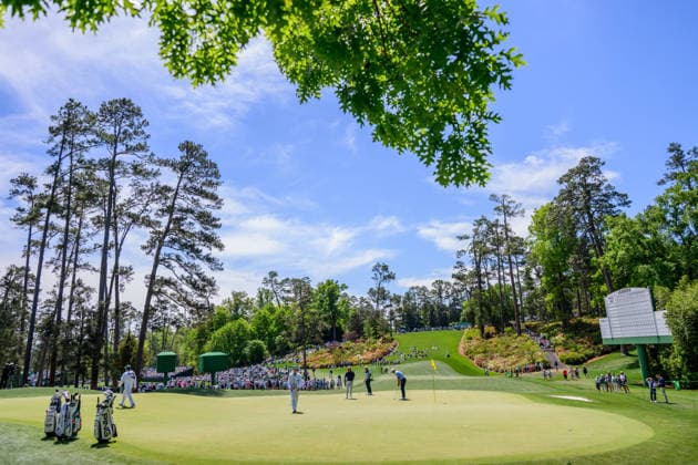 260407 Kristoffer Reitan of Norway and Viktor Hovland of Norway during a practice round prior to the 2026 Masters Golf Tournament on April 7, 2026 in Augusta. Photo: Petter Arvidson BILDBYRAN kod PA PA1191 golf masters bbeng the masters augusta norge Copyright: PETTERxARVIDSON BB260407PA030