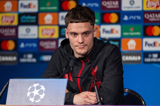 Football - UEFA Champions League - Quarter-Final - 1st Leg - Paris Saint-Germain FC v Liverpool FC - MD-1 PARIS, FRANCE - Tuesday, April 7, 2026: Liverpool s Florian Wirtz during a press conference, PK, Pressekonferenz at the Parc des Princes ahead of the UEFA Champions League Quarter-Final 1st Leg match between Paris Saint-Germain FC and Liverpool FC. (Photo by David Rawcliffe Propaganda) PARIS Parc des Princes ÃŽLE-DE-FRANCE FRANCE  Copyright: xDavidxRawcliffex P2026-04-07-PSG_Liverpool_MD-1-59