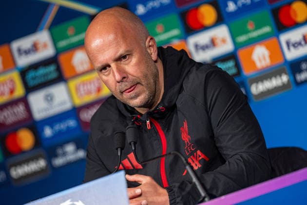 Football - UEFA Champions League - Quarter-Final - 1st Leg - Paris Saint-Germain FC v Liverpool FC - MD-1 PARIS, FRANCE - Tuesday, April 7, 2026: Liverpool s head coach Arne Slot during a press conference, PK, Pressekonferenz at the Parc des Princes ahead of the UEFA Champions League Quarter-Final 1st Leg match between Paris Saint-Germain FC and Liverpool FC. (Photo by David Rawcliffe Propaganda) PARIS Parc des Princes ÃŽLE-DE-FRANCE FRANCE  Copyright: xDavidxRawcliffex P2026-04-07-PSG_Liverpool_MD-1-76