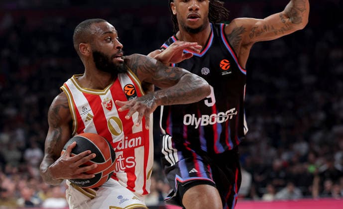 Crvena Zvezda v Paris Basketball, Euroleague, season 2025 2026, round 36 Belgrade, Serbia. 7th April, 2026. Crvena Zvezda s Codi Miller-McIntyre during Euroleague basketball match between Crvena Zvezda (Red Star) and Paris on April 7. 2026. in Belgrade, Serbia. Belgrade Serbia Copyright: xPedjaxMilosavljevic STARSPORTx