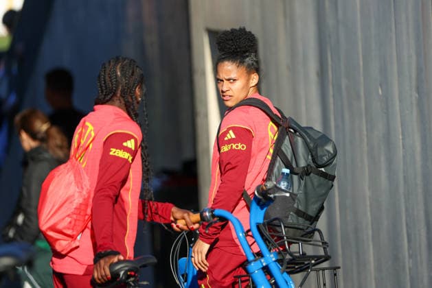 Herzogenaurach, Deutschland 07. April 2026: Medienoffenes Training der deutschen Fußballnationalmannschaft der Frauen zur Vorbereitung auf die WM-Qualifikation Im Bild: v.li. Nicole Anyomi (Deutschland) und Shekiera Martinez (Deutschland) Copyright: HMBxMedia MadeleinexFantini