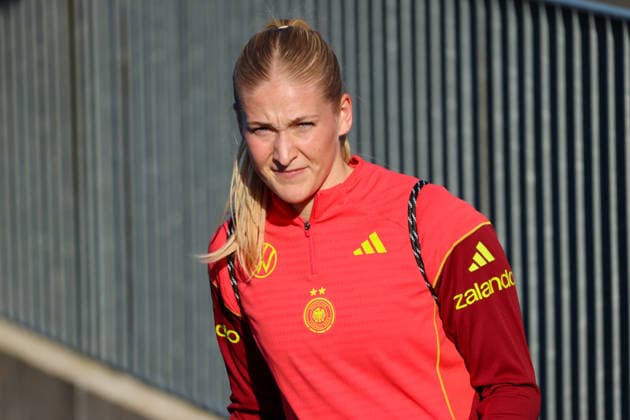 Herzogenaurach, Deutschland 07. April 2026: Medienoffenes Training der deutschen Fußballnationalmannschaft der Frauen zur Vorbereitung auf die WM-Qualifikation Im Bild: Canilla Küver Kuever (Deutschland) Copyright: HMBxMedia MadeleinexFantini