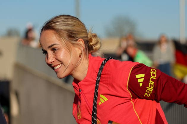 Herzogenaurach, Deutschland 07. April 2026: Medienoffenes Training der deutschen Fußballnationalmannschaft der Frauen zur Vorbereitung auf die WM-Qualifikation Im Bild: Giulia Gwinn (Deutschland) Copyright: HMBxMedia MadeleinexFantini
