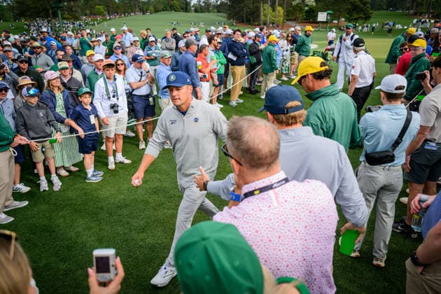 260407 Bryson DeChambeau of the United States during a practice round prior to the 2026 Masters Golf Tournament on April 7, 2026 in Augusta. Photo: Petter Arvidson BILDBYRAN kod PA PA1191 golf masters bbeng the masters augusta Copyright: PETTERxARVIDSON BB260407PA078