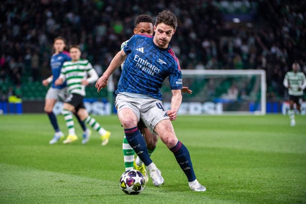 April 7, 2026, Lisbon, Lisbon, Portugal: LISBON, PORTUGAL - APRIL 07: DECLAN RICE of Arsenal is seen on action during the the UEFA Champions League 2025 26 Quarter-Final First Leg match between Sporting Clube de Portugal and Arsenal FC at Estadio Jose Alvalade on April 07, 2026 in Lisbon, Portugal. Sporting CP X Arsenal - UEFA Champions League 2025 26  - ZUMAl192 20260407_zsp_l192_015 Copyright: xMiguelxLemosx
