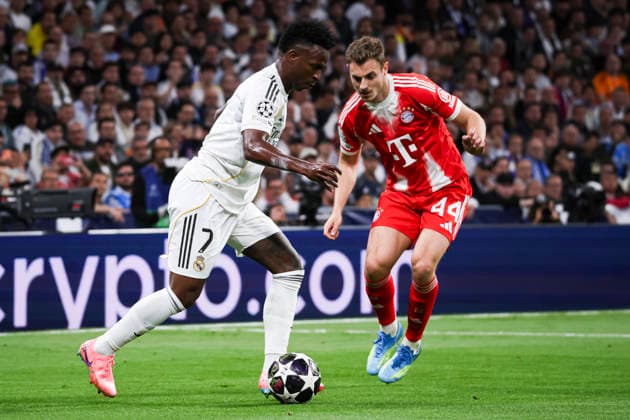 UEFA Champions League 2025 2026 quarter-final, Real Madrid FC Bayern Munich, at Estadio Bernabeu in Madrid Spain April 07, 2026, Madrid, Madrid, Spain: Vinicius Junior of Real Madrid during the UEFA Champions League 2025 2026 quarter-final, Real Madrid FC Bayern Munich, at Estadio Bernabeu in Madrid Spain Madrid Madrid Spain Copyright: xAlejandroxMatiasx