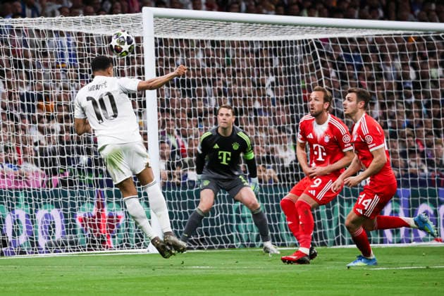 UEFA Champions League 2025 2026 quarter-final, Real Madrid FC Bayern Munich, at Estadio Bernabeu in Madrid Spain April 07, 2026, Madrid, Madrid, Spain: Kylian Mbappe of Real Madrid during the UEFA Champions League 2025 2026 quarter-final, Real Madrid FC Bayern Munich, at Estadio Bernabeu in Madrid Spain Madrid Madrid Spain Copyright: xAlejandroxMatiasx