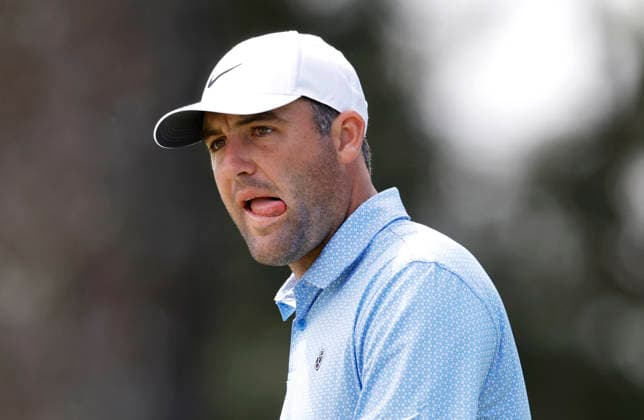 Scottie Scheffler stands on the 7th green during a practice round on the Tuesday before The Masters Tournament at Augusta National Golf Club on Tuesday, April 7, 2026 in Augusta, Georgia.  AUG20260407138 JOHNxANGELILLO