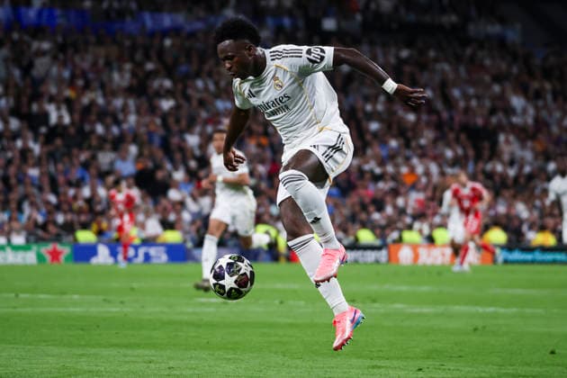 UEFA Champions League 2025 2026 quarter-final, Real Madrid FC Bayern Munich, at Estadio Bernabeu in Madrid Spain April 07, 2026, Madrid, Madrid, Spain: Vinicius Junior of Real Madrid during the UEFA Champions League 2025 2026 quarter-final, Real Madrid FC Bayern Munich, at Estadio Bernabeu in Madrid Spain Madrid Madrid Spain Copyright: xAlejandroxMatiasx