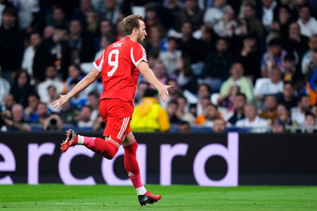 ESP: Real Madrid v Bayern Munich. UEFA Champions League. Quarter-Finals, First Leg. Harry Kane of FC Bayern Munchen celebrates after scoring the 0-2 during the UEFA Champions League match, between Real Madrid and Bayern Munich, Quarter-Finals, first leg, played at Santiago Bernabeu Stadium on April 7, 2026 in Madrid, Spain. Copyright: xCesarxCebollax xPRESSINPHOTOx PS_260407_RMA_BAY_2526_070