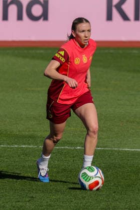 07.04.2026, xgrfx, Fussball DFB-Medientermine, Deutsche Frauennationalmannschaft - Training v.l. Elisa Senß (Deutsche Frauennationalmannschaft) (DFL DFB REGULATIONS PROHIBIT ANY USE OF PHOTOGRAPHS as IMAGE SEQUENCES and or QUASI-VIDEO) Herzogenaurach