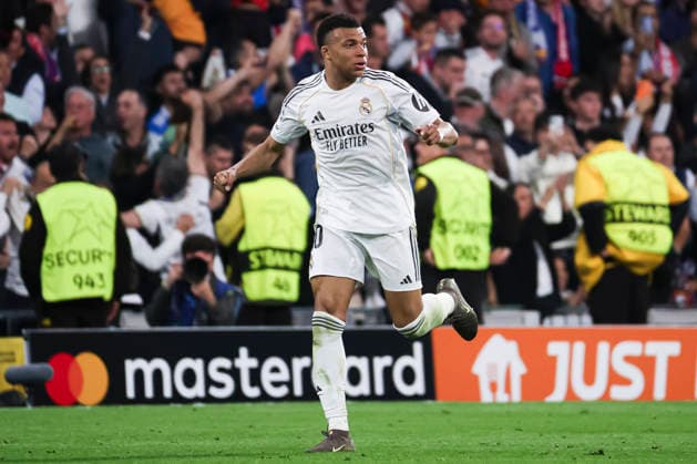 UEFA Champions League 2025 2026 quarter-final, Real Madrid FC Bayern Munich, at Estadio Bernabeu in Madrid Spain April 07, 2026, Madrid, Madrid, Spain: Kylian Mbappe of Real Madrid celebrates his goal during the UEFA Champions League 2025 2026 quarter-final, Real Madrid FC Bayern Munich, at Estadio Bernabeu in Madrid Spain Madrid Madrid Spain Copyright: xAlejandroxMatiasx