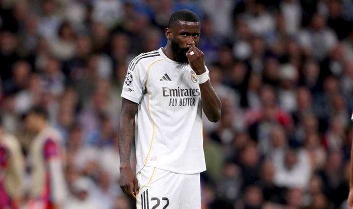 FUSSBALL CHAMPIONS LEAGUE SAISON 2025 2026 Viertelfinal Hinspiel 07.04.2026 Real Madrid - FC Bayern Muenchen Antonio Ruediger (Real Madrid)
